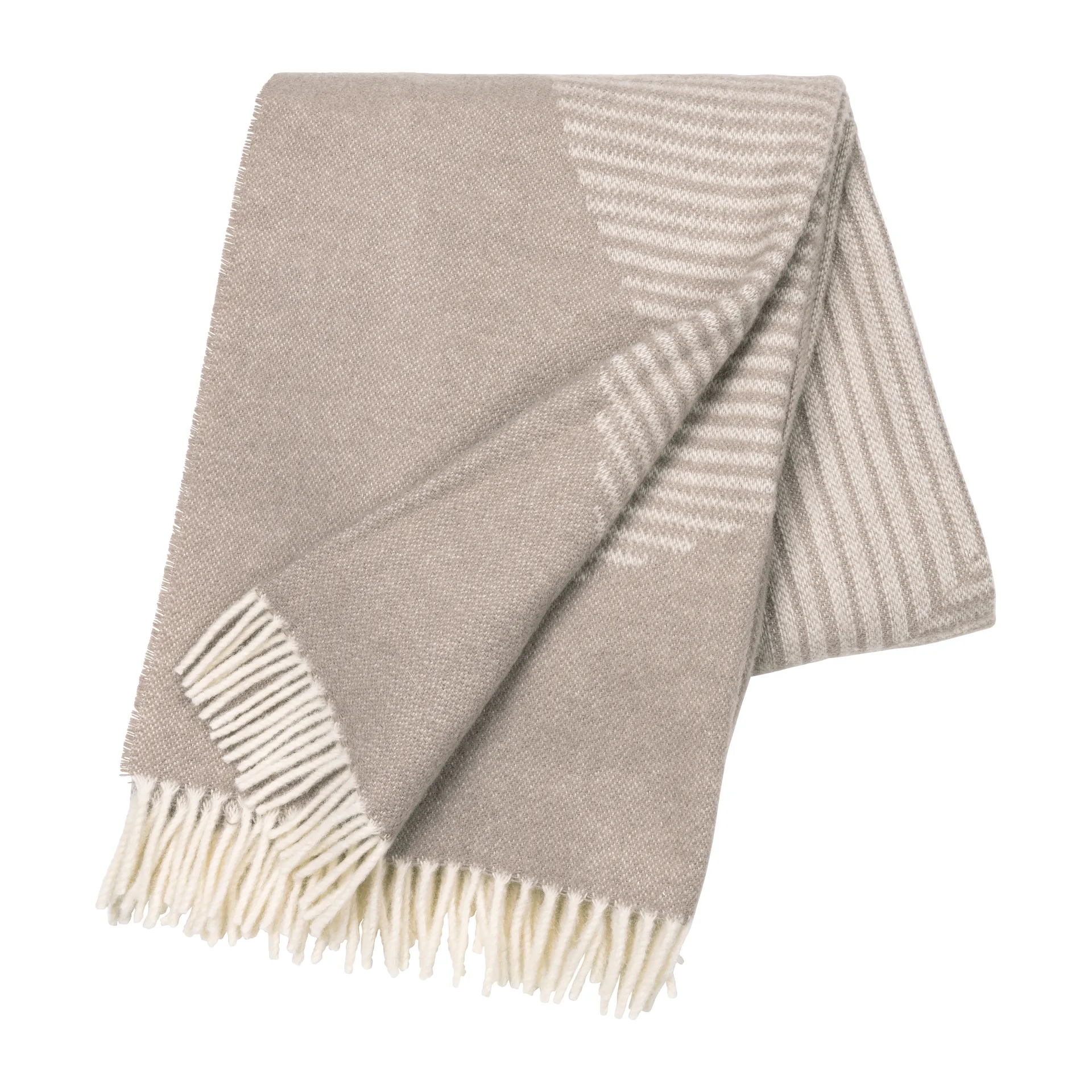 Pled wełniany Circles 130x185 cm, Beżowy NJRD