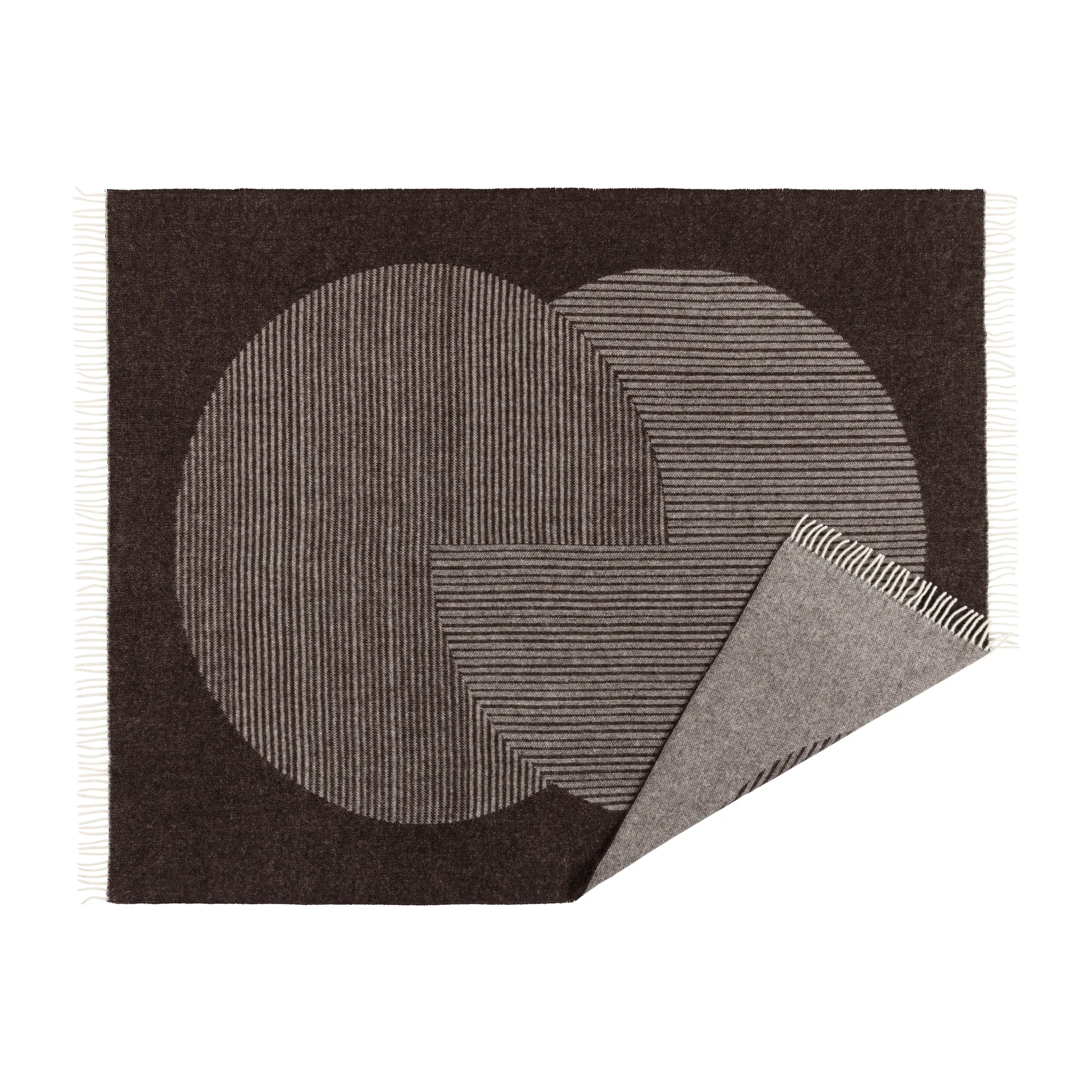 Pled wełniany Circles 130x185 cm, Brązowy NJRD