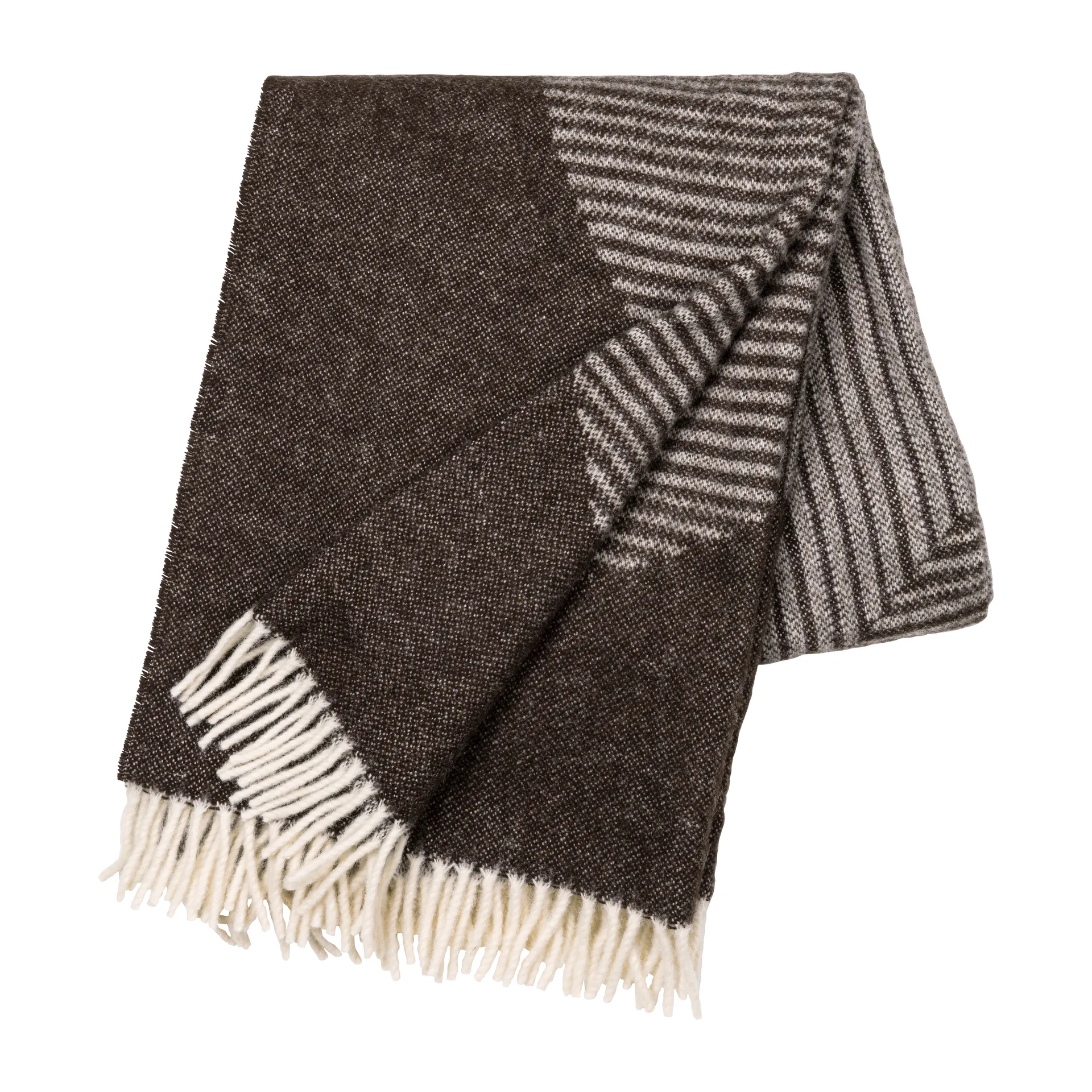 Pled wełniany Circles 130x185 cm, Brązowy NJRD