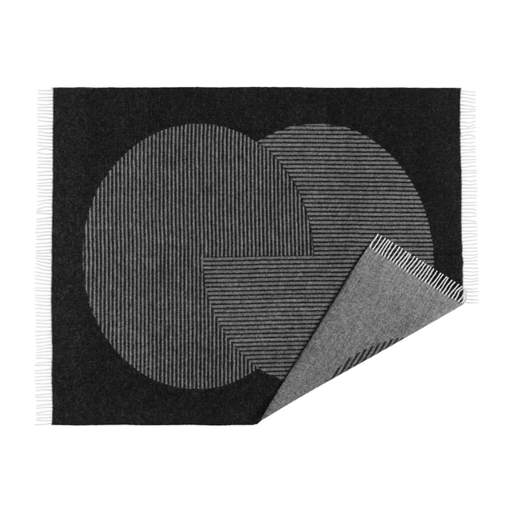 Pled wełniany Circles 130x185 cm - Czarny - NJRD