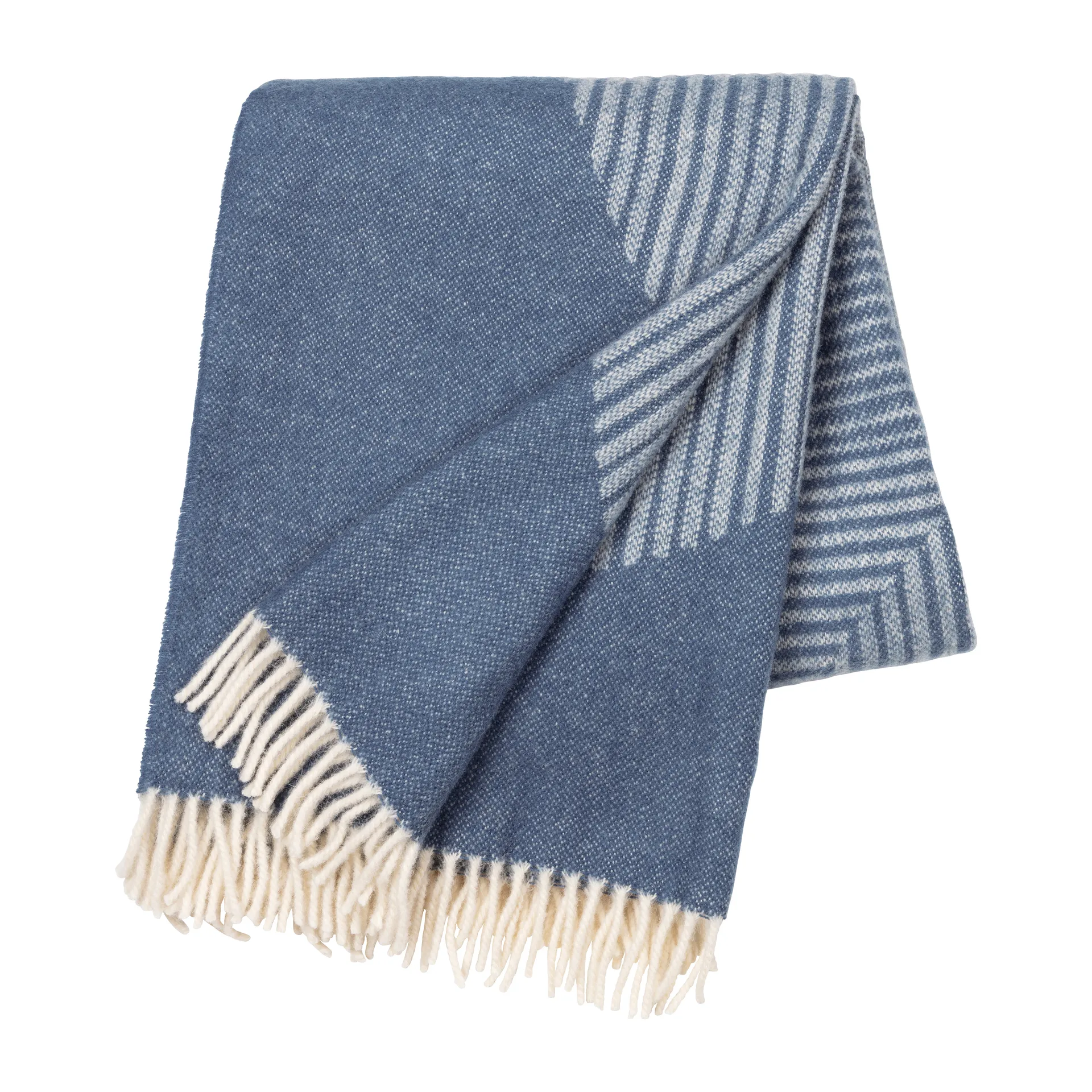 Pled wełniany Circles 130x185 cm, Niebieski NJRD