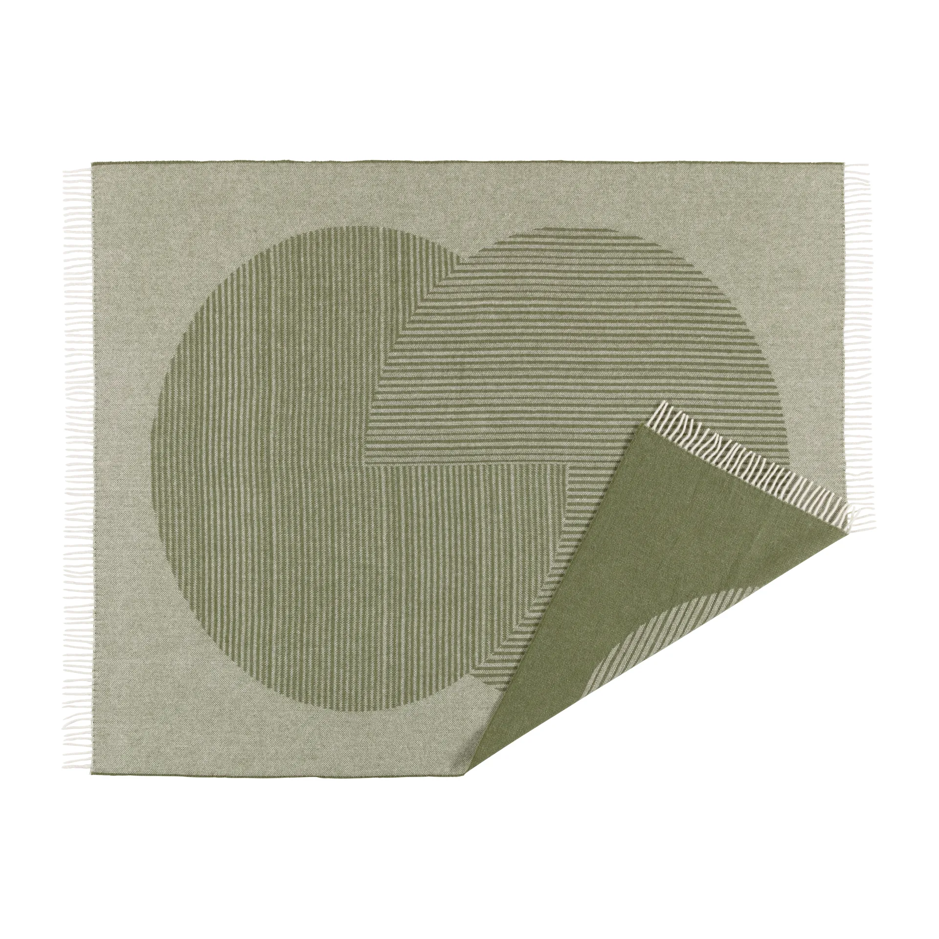 Pled wełniany Circles 130x185 cm, Zielony NJRD