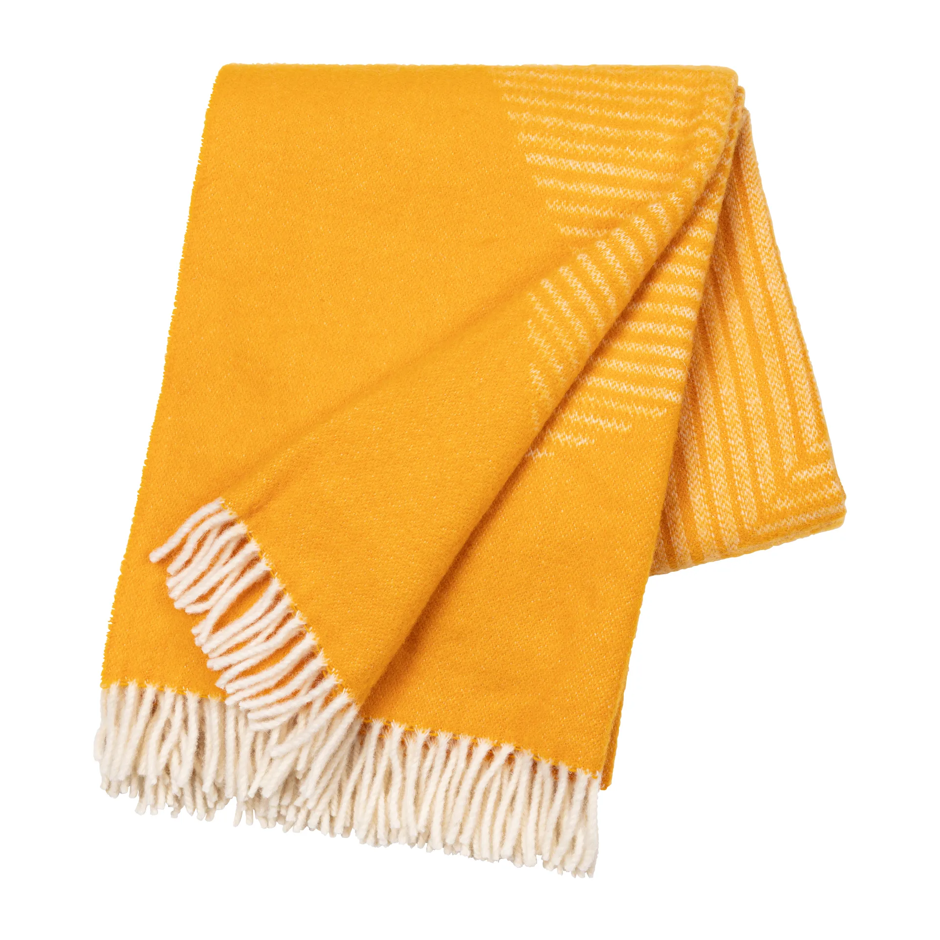 Pled wełniany Circles 130x185 cm, Żółty NJRD