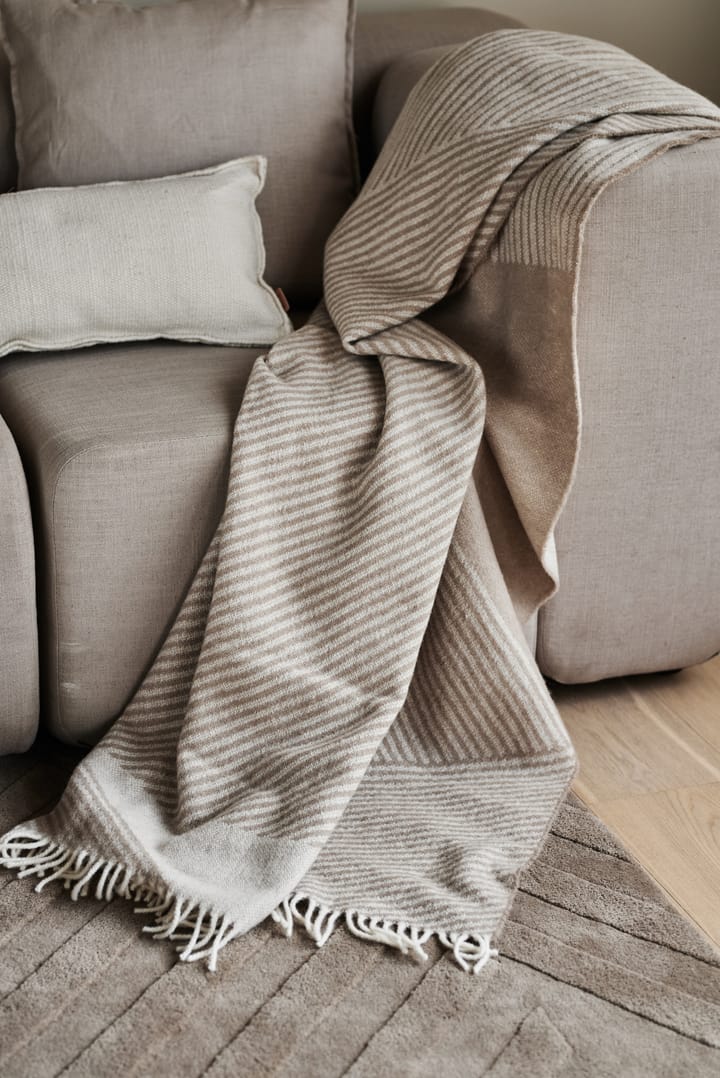 Pled wełniany Stripes 130x185 cm, Beżowy NJRD
