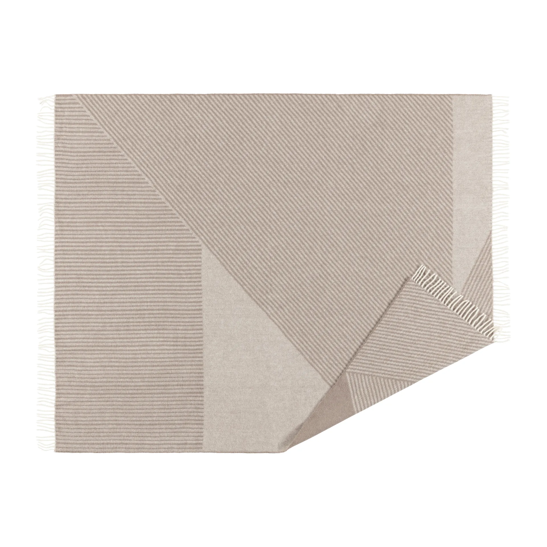 Pled wełniany Stripes 130x185 cm, Beżowy NJRD