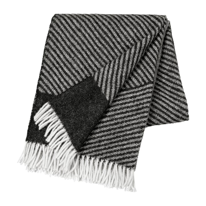 Pled wełniany Stripes 130x185 cm, Czarny NJRD