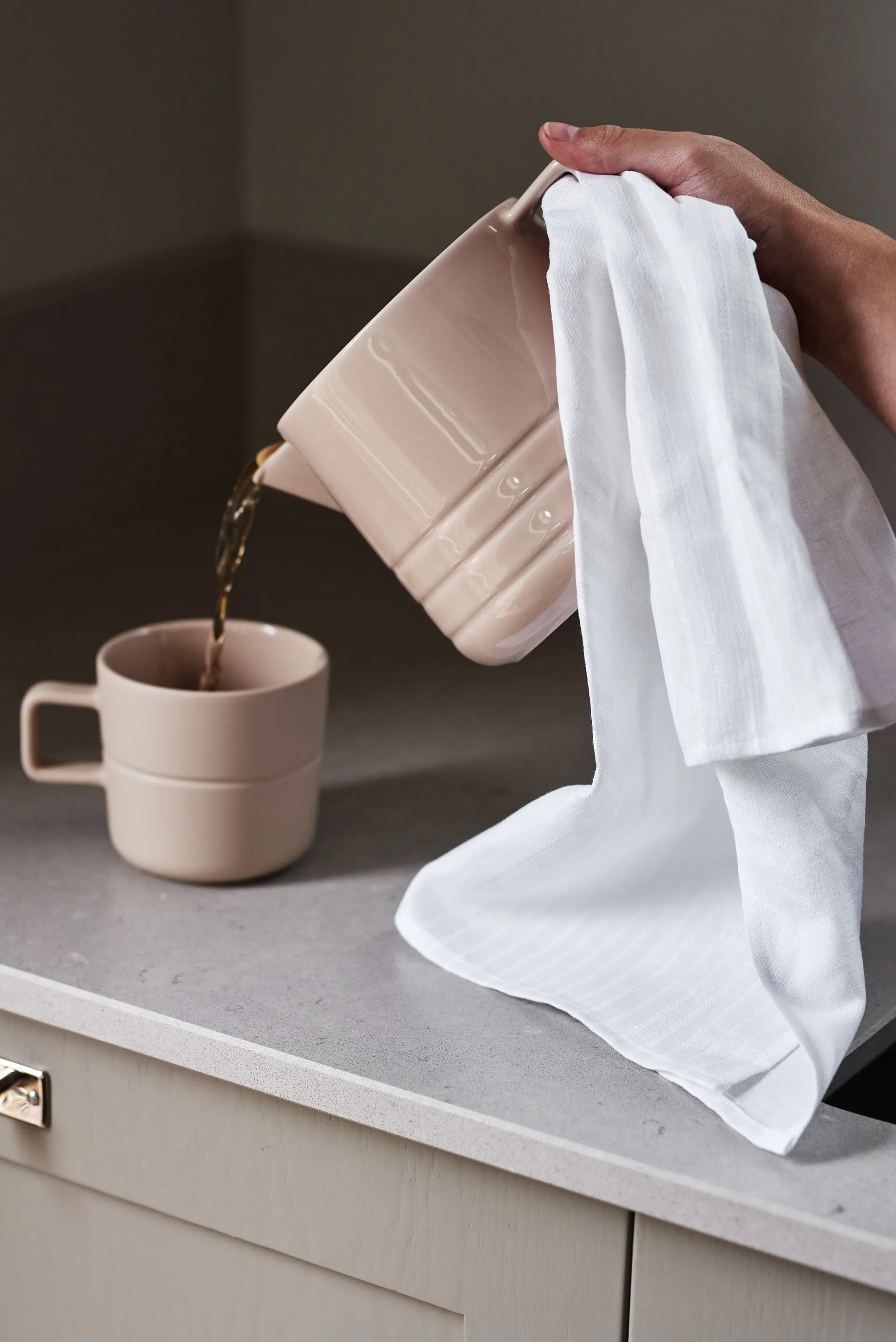 Ręcznik kuchenny Stripes 47x70 cm, 2-pak, Biały NJRD