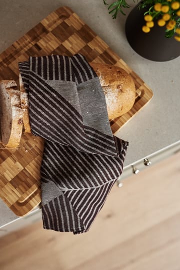 Ręcznik kuchenny Stripes 47x70 cm, 2-pak - Brązowo-biały - NJRD