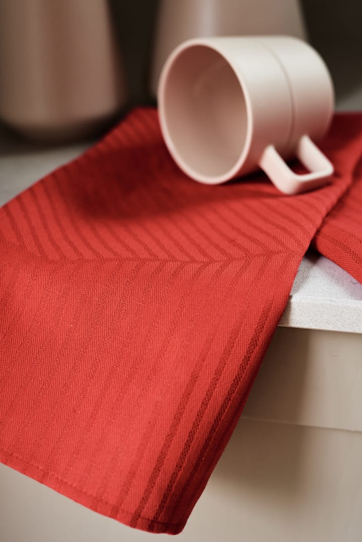 Ręcznik kuchenny Stripes 47x70 cm, 2-pak - Czerwony - NJRD