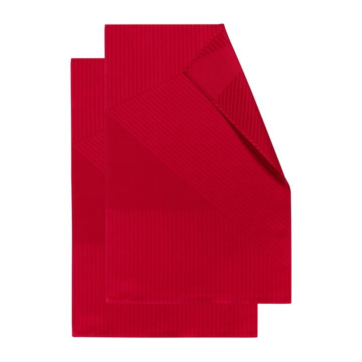Ręcznik kuchenny Stripes 47x70 cm, 2-pak - Czerwony - NJRD