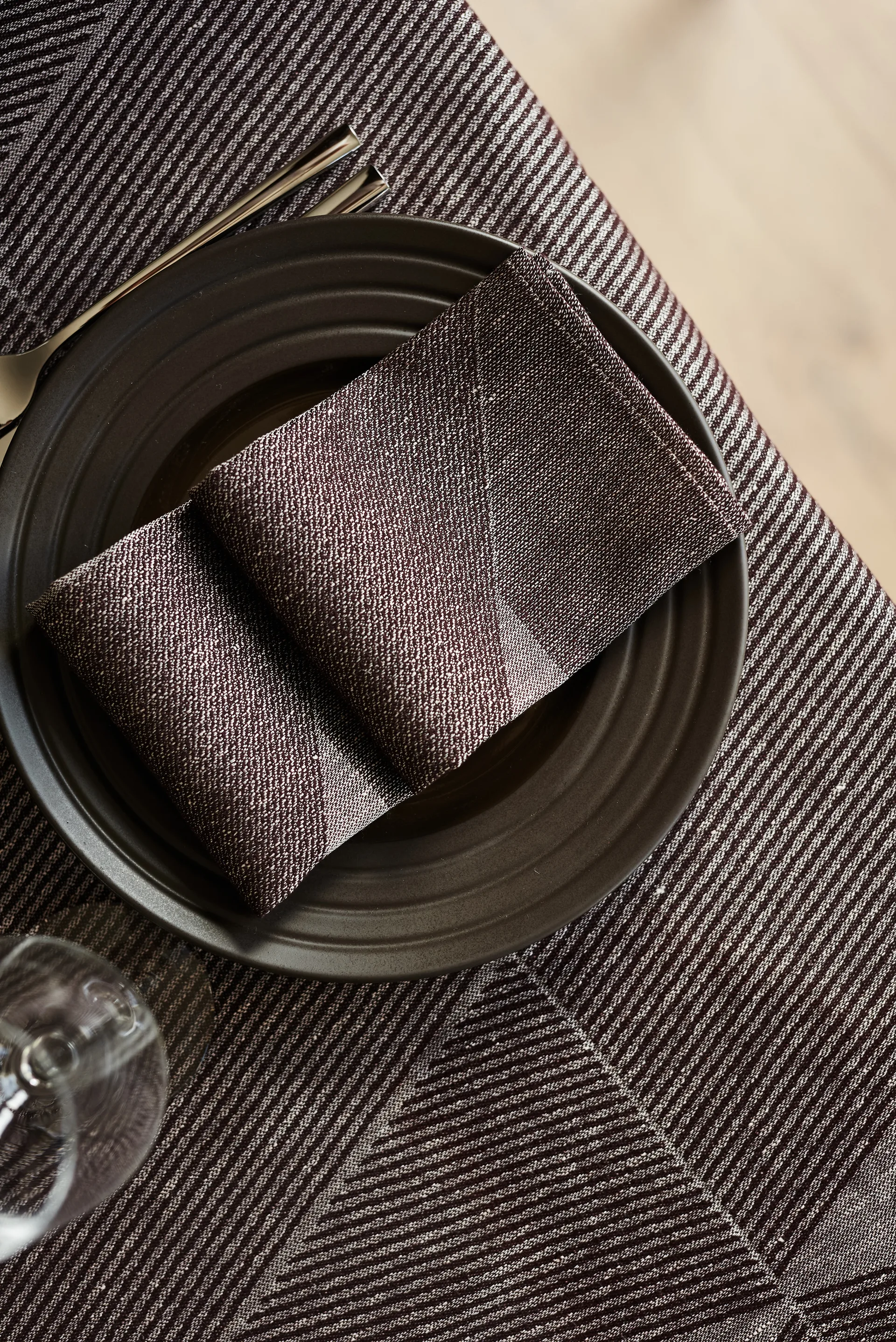 Serwetka Metric 47x47 cm 4-pak, Brązowo-biały NJRD