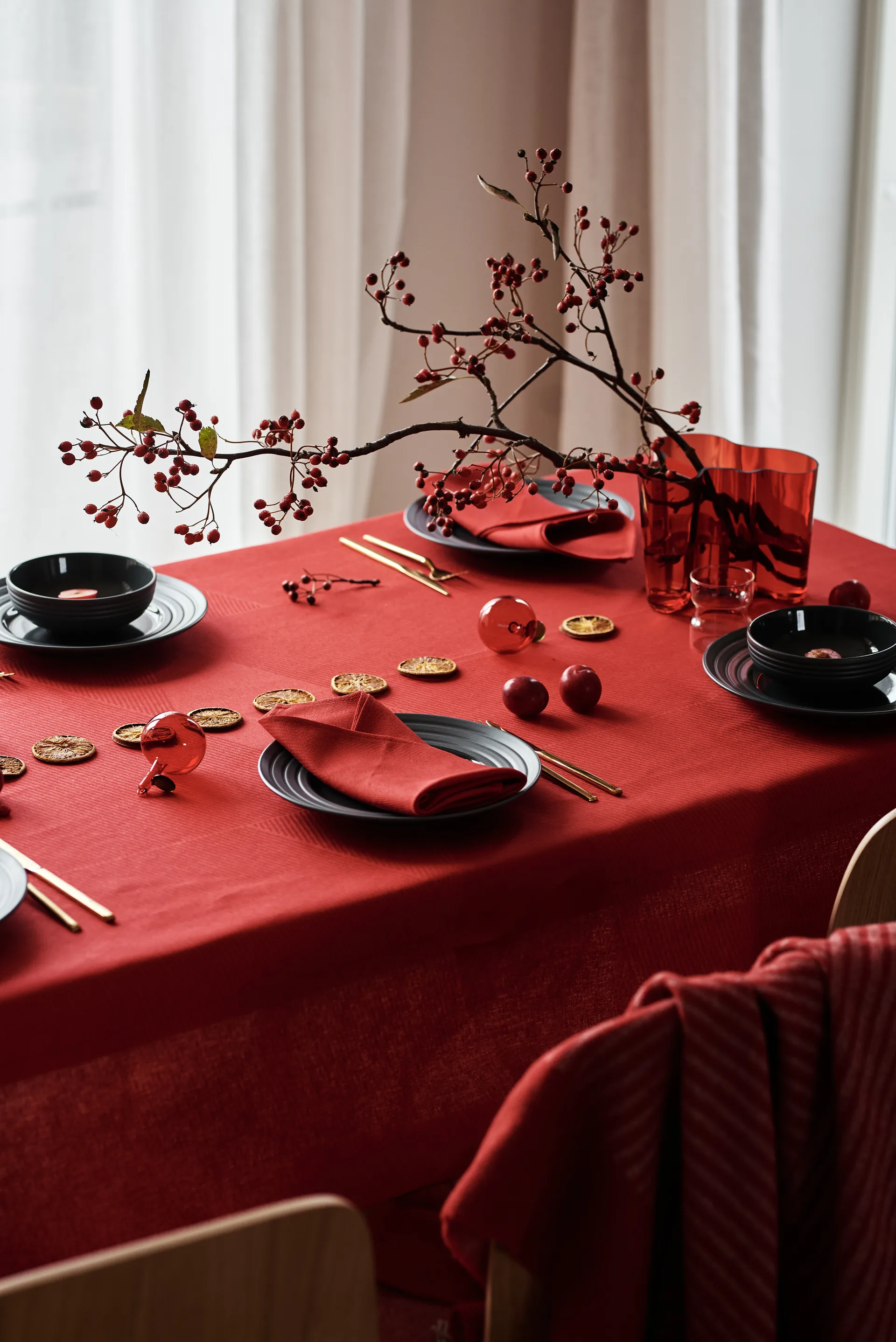 Serwetka Metric 47x47 cm 4-pak, Czerwony NJRD