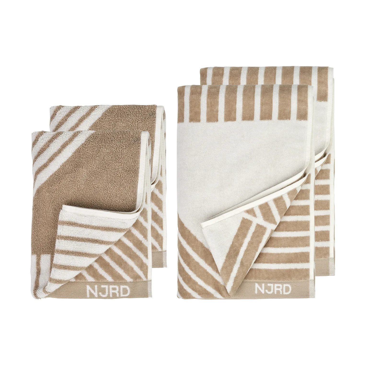 Stripes zestaw ręczników 4 elementy - Beige,  NJRD