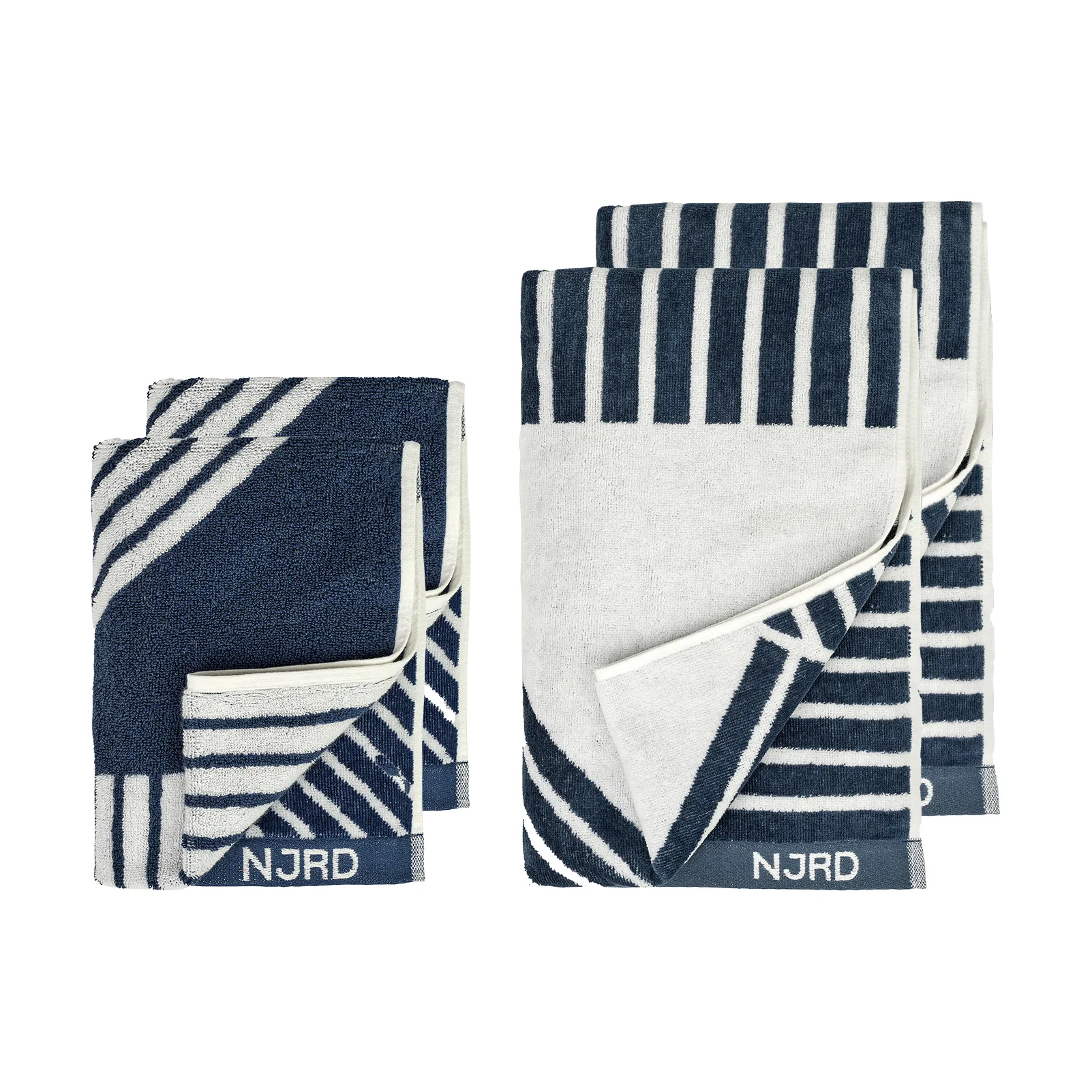 Stripes zestaw ręczników 4 elementy - Niebieski,  NJRD