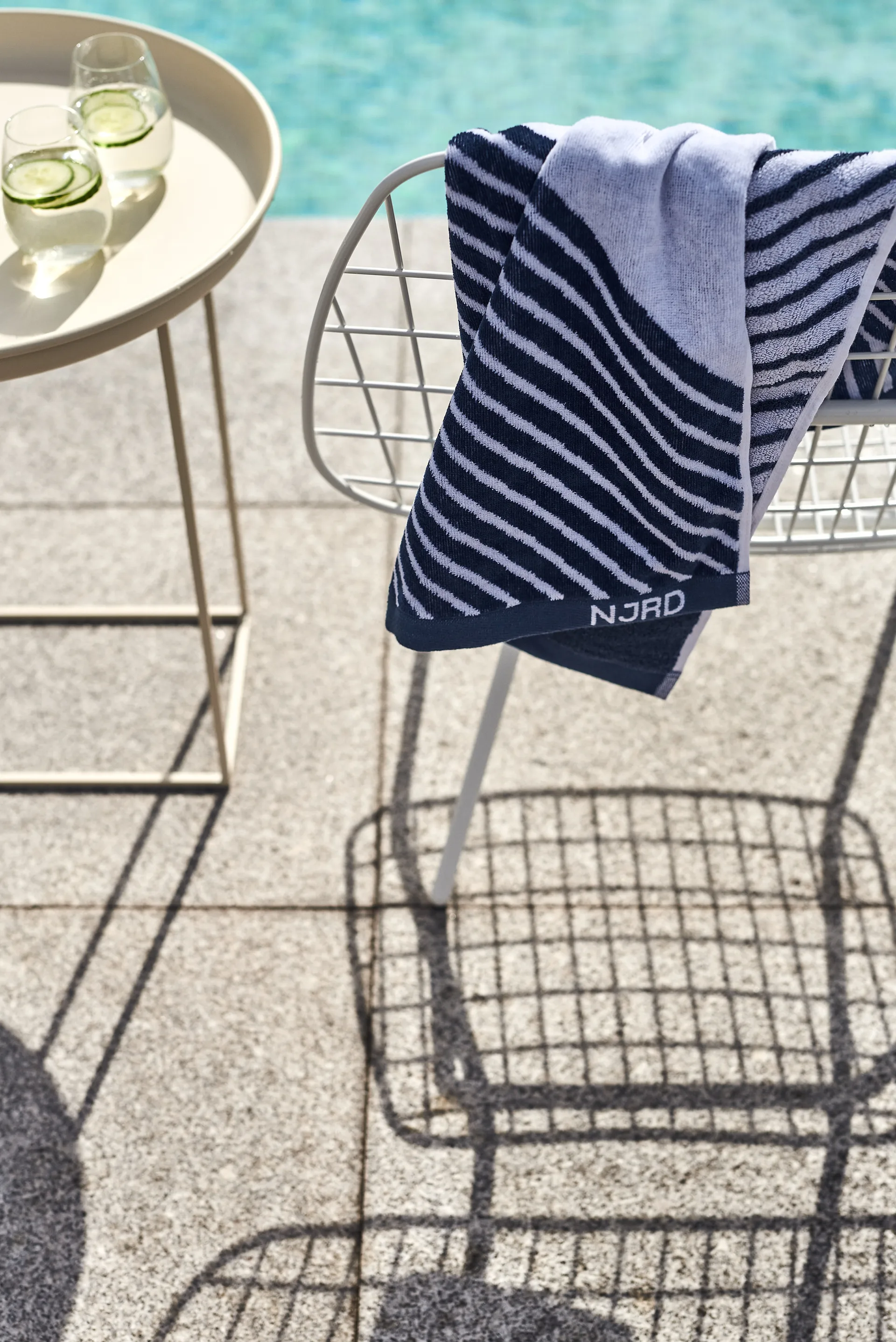 Stripes zestaw ręczników 4 elementy - Niebieski,  NJRD