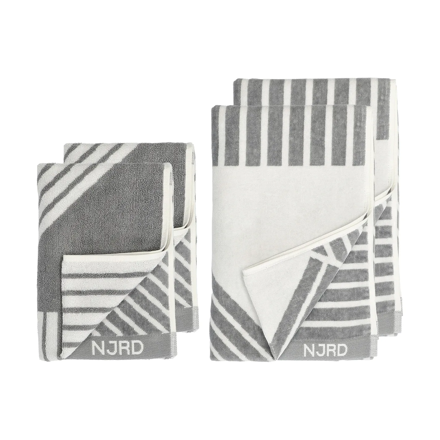 Stripes zestaw ręczników 4 elementy - Szary,  NJRD