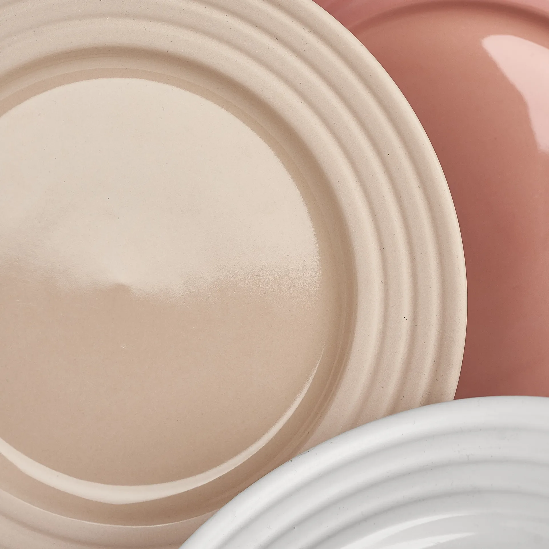 Talerz Lines Ø21 cm 6-pak, Beżowy NJRD