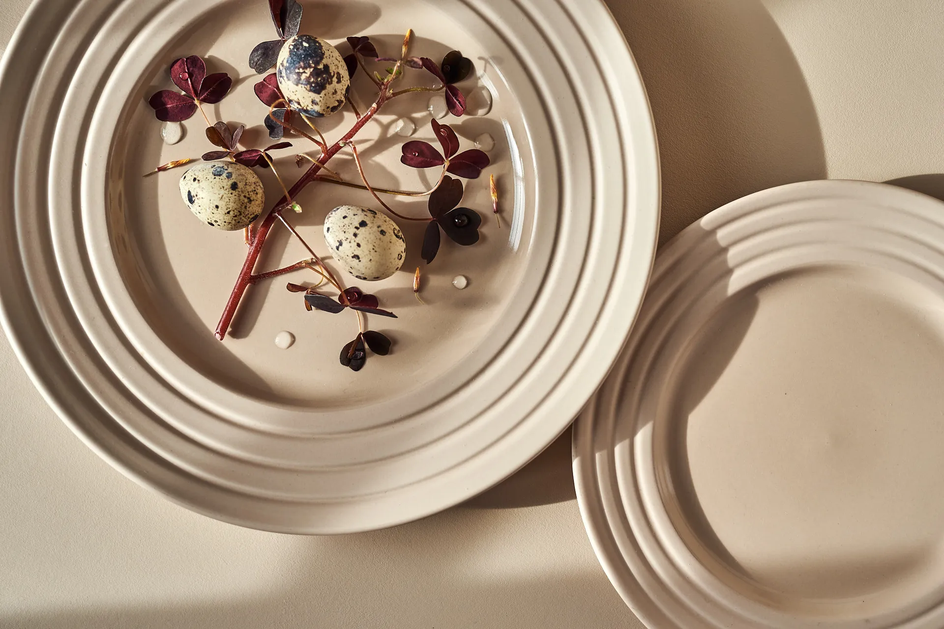 Talerz Lines Ø21 cm 6-pak, Beżowy NJRD