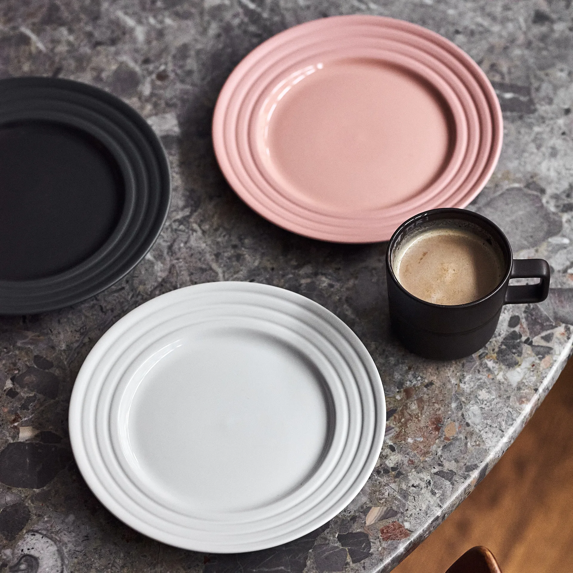 Talerz Lines Ø21 cm 6-pak, Ciemnoszary NJRD