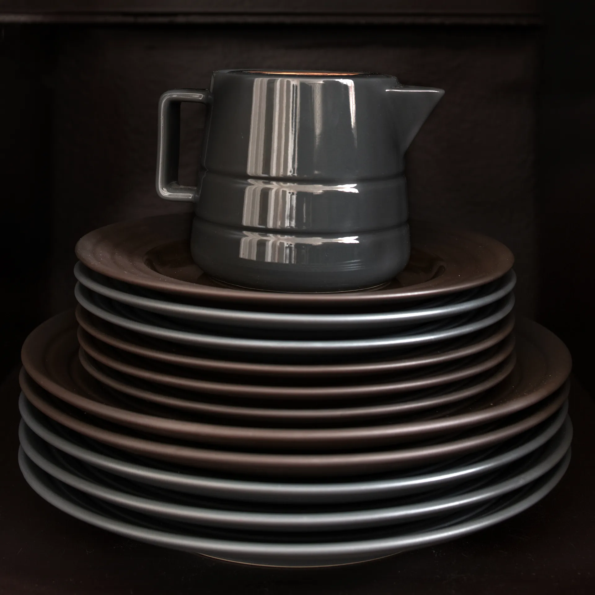 Talerz Lines Ø27 cm, Brązowy NJRD