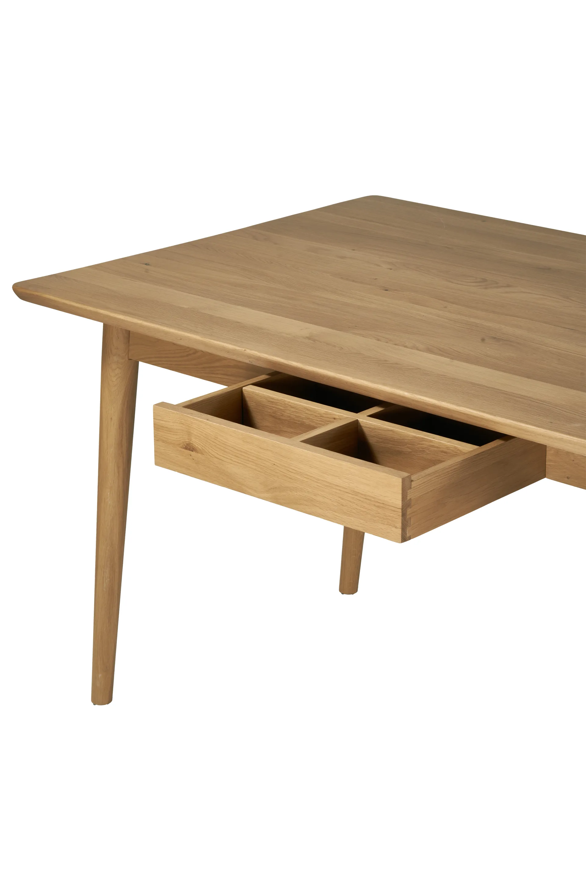 VIOR stół jadalniany 200 cm + krzesło 6‑pak – Lakierowany dąb‑natural NJRD