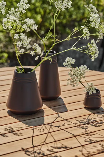 Wazon Lines 22 cm - Brązowy - NJRD