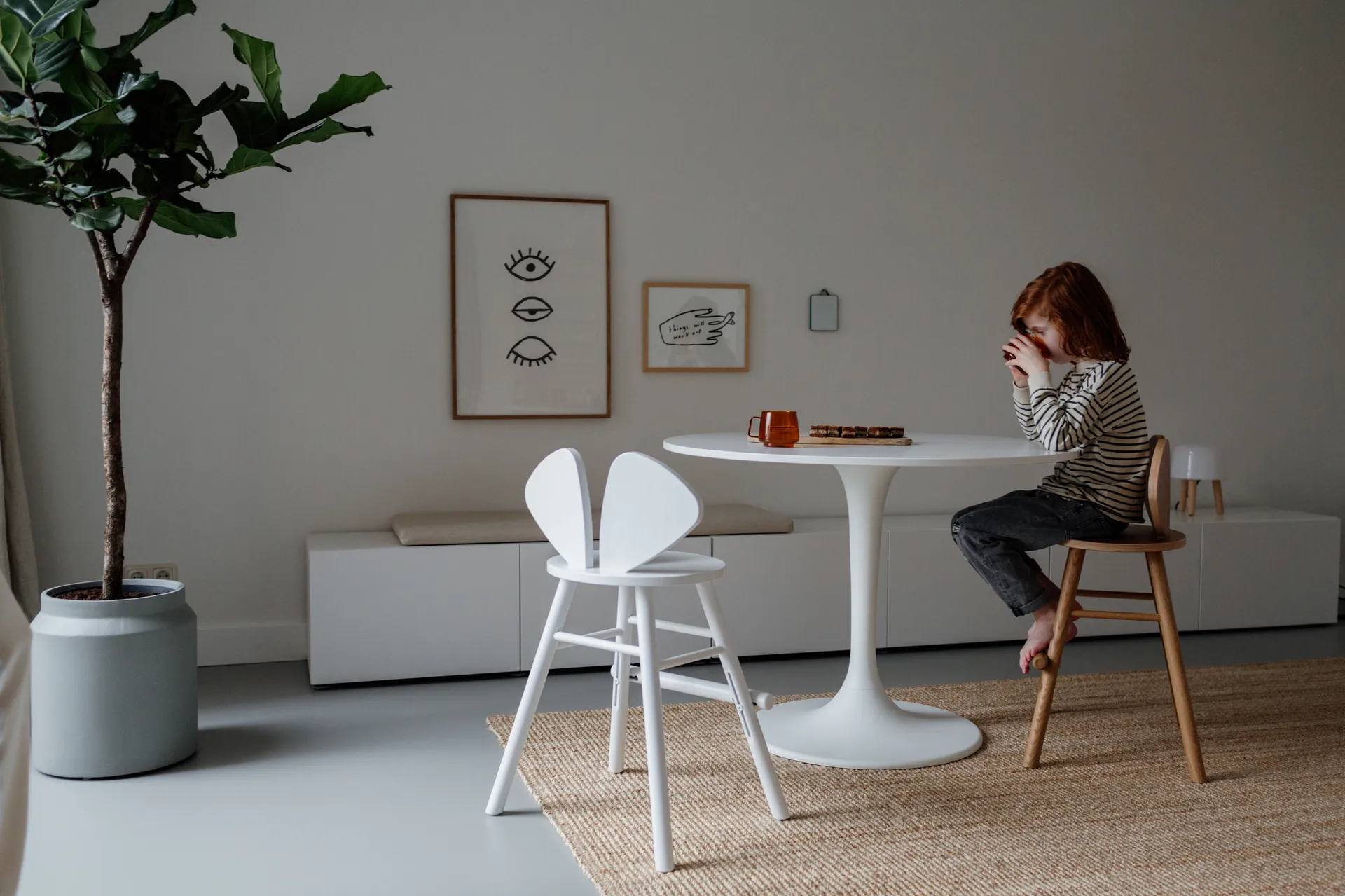 Krzesełko Mouse Chair Junior, Białe Nofred