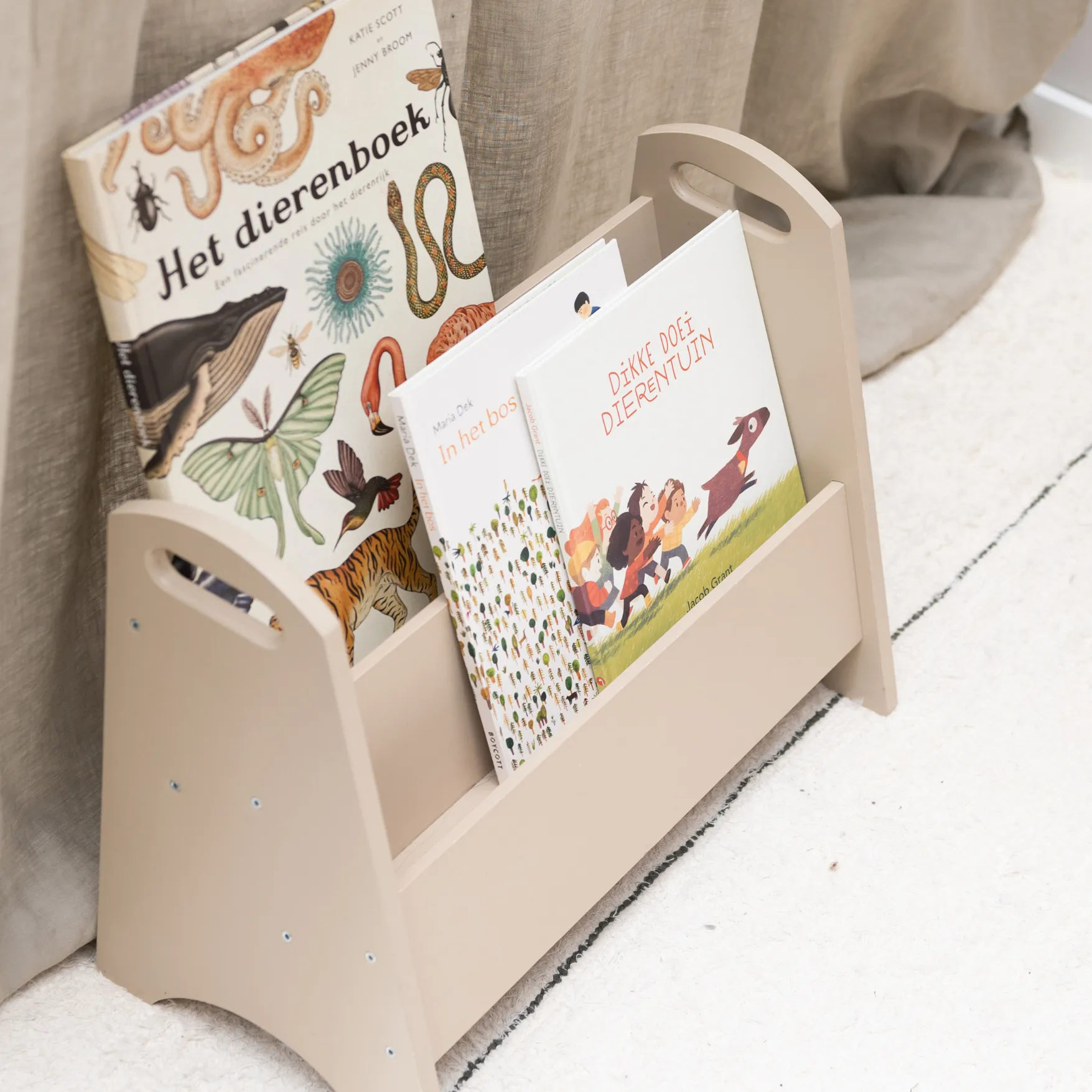 Półka na książki dla dzieci Book Holder, Beżowa Nofred