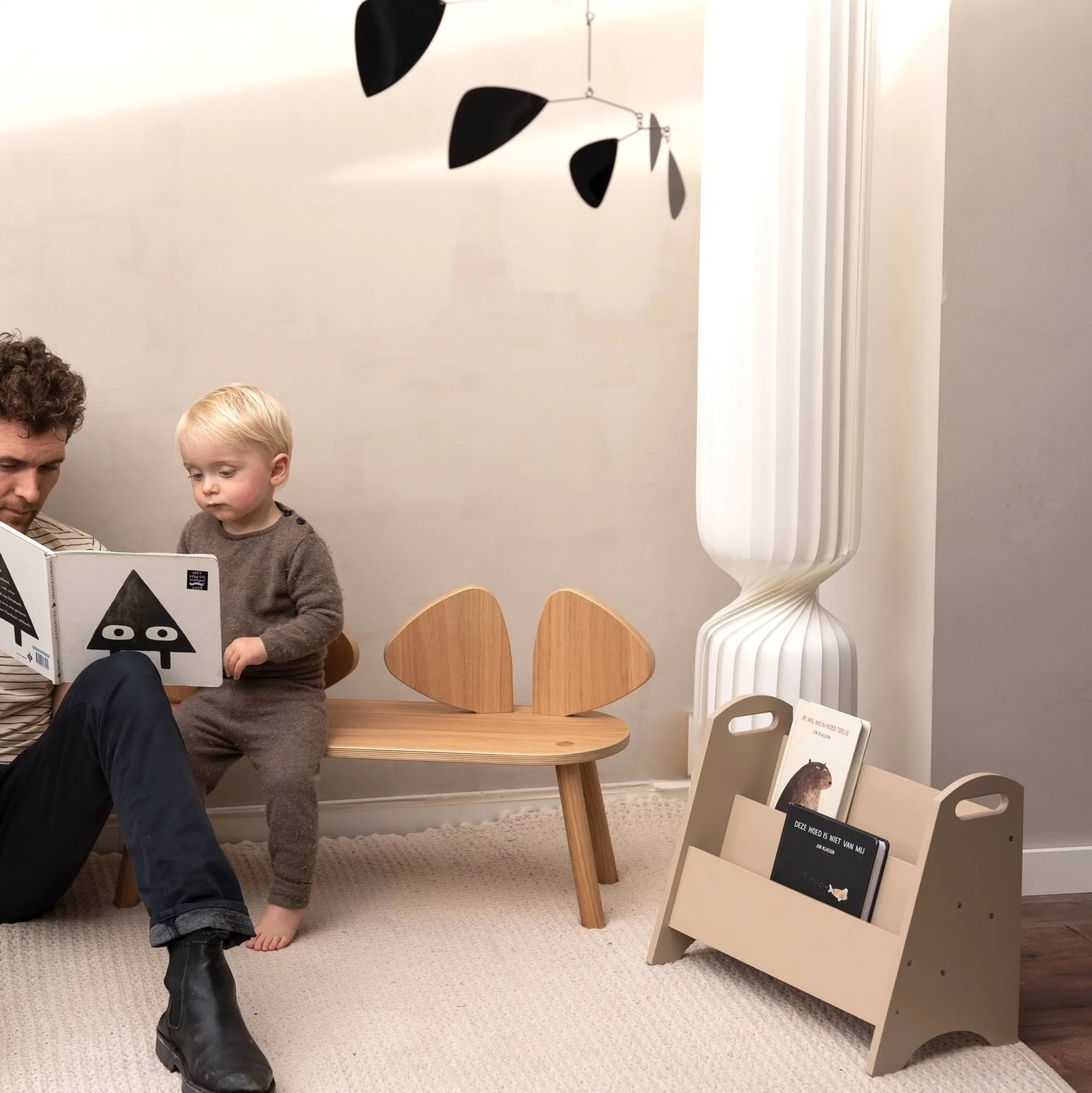 Półka na książki dla dzieci Book Holder, Beżowa Nofred