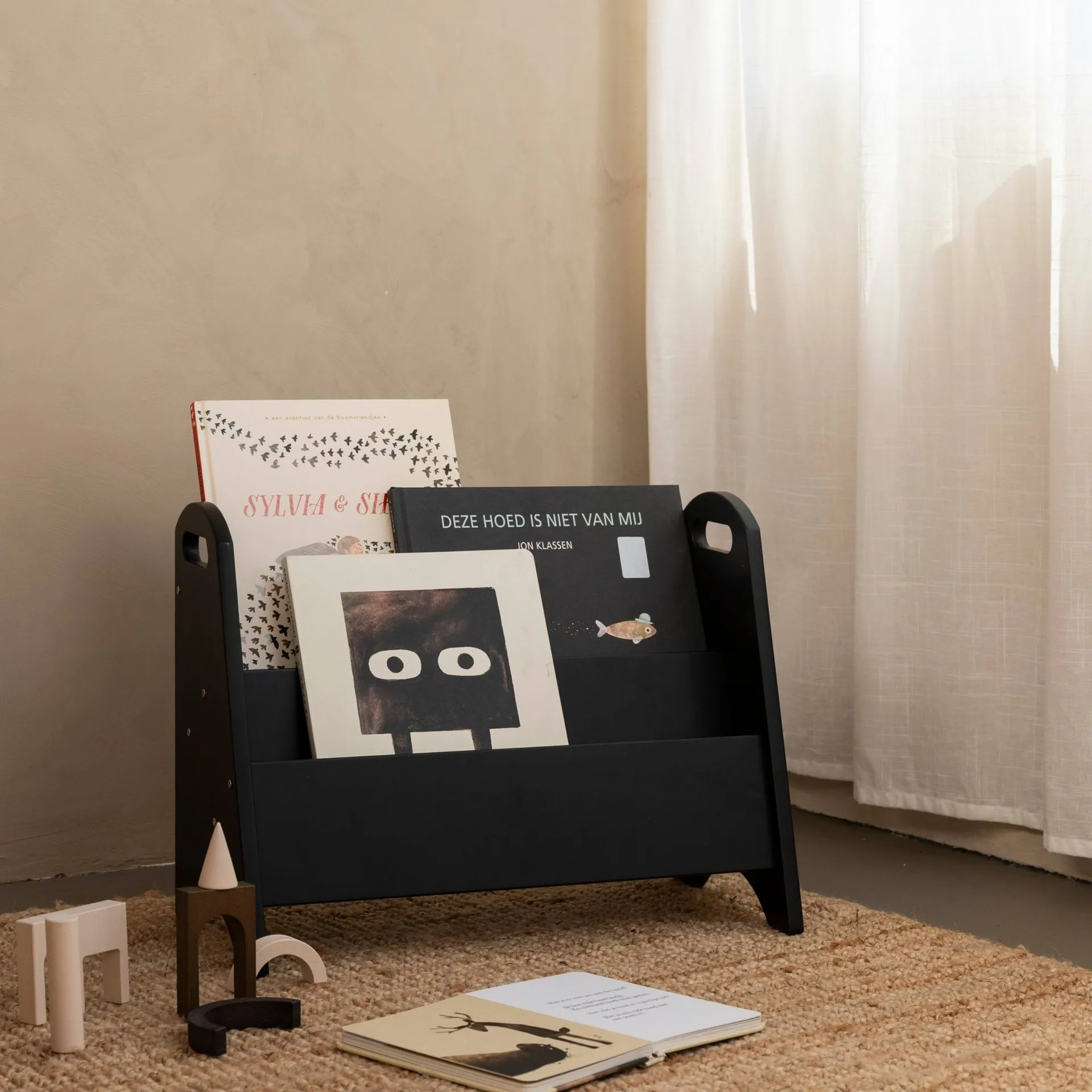 Półka na książki dla dzieci Book Holder, Czarny Nofred