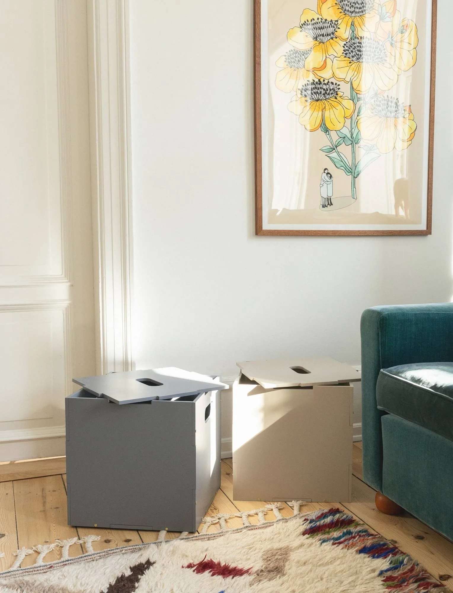 Skrzynia do przechowywania Cube Storage, Oliwkowa zieleń Nofred