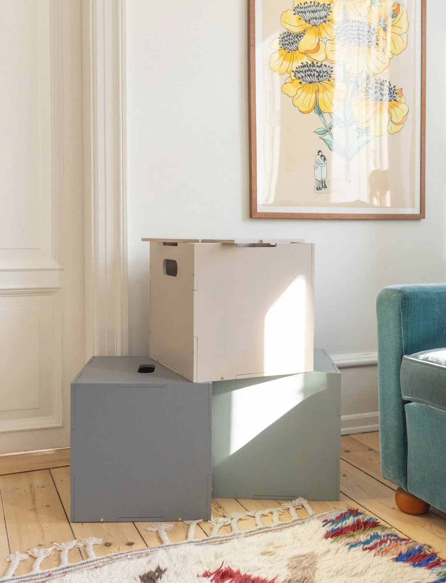 Skrzynia do przechowywania Cube Storage, Oliwkowa zieleń Nofred