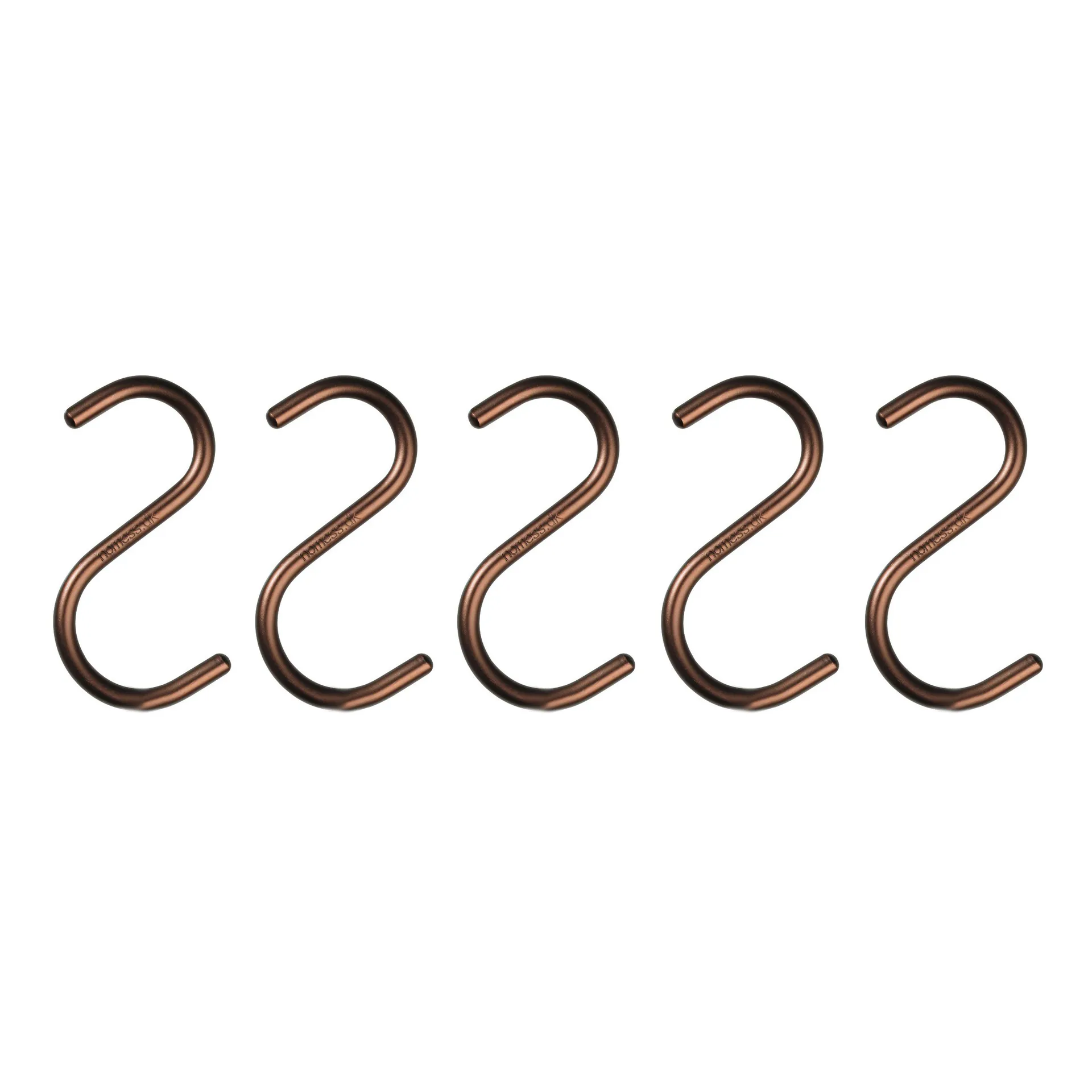 Wieszaki S-Hook 5 szt., brąz Nomess Copenhagen