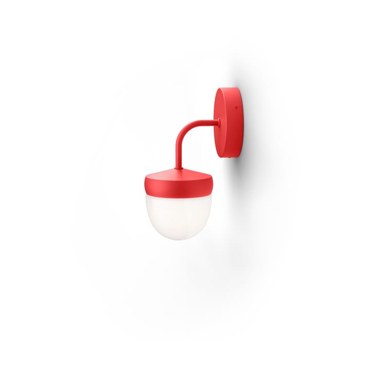 Lampa ścienna Pan, frosted 10 cm - Czerwony - Noon