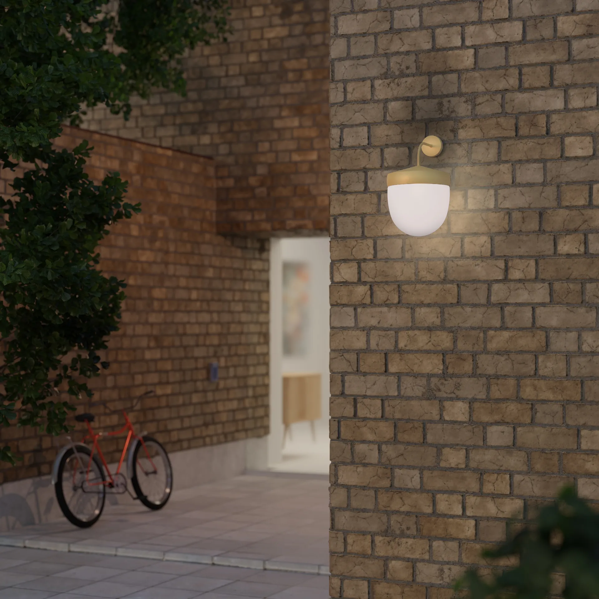 Lampa ścienna Pan frosted 30 cm, Beżowy Noon