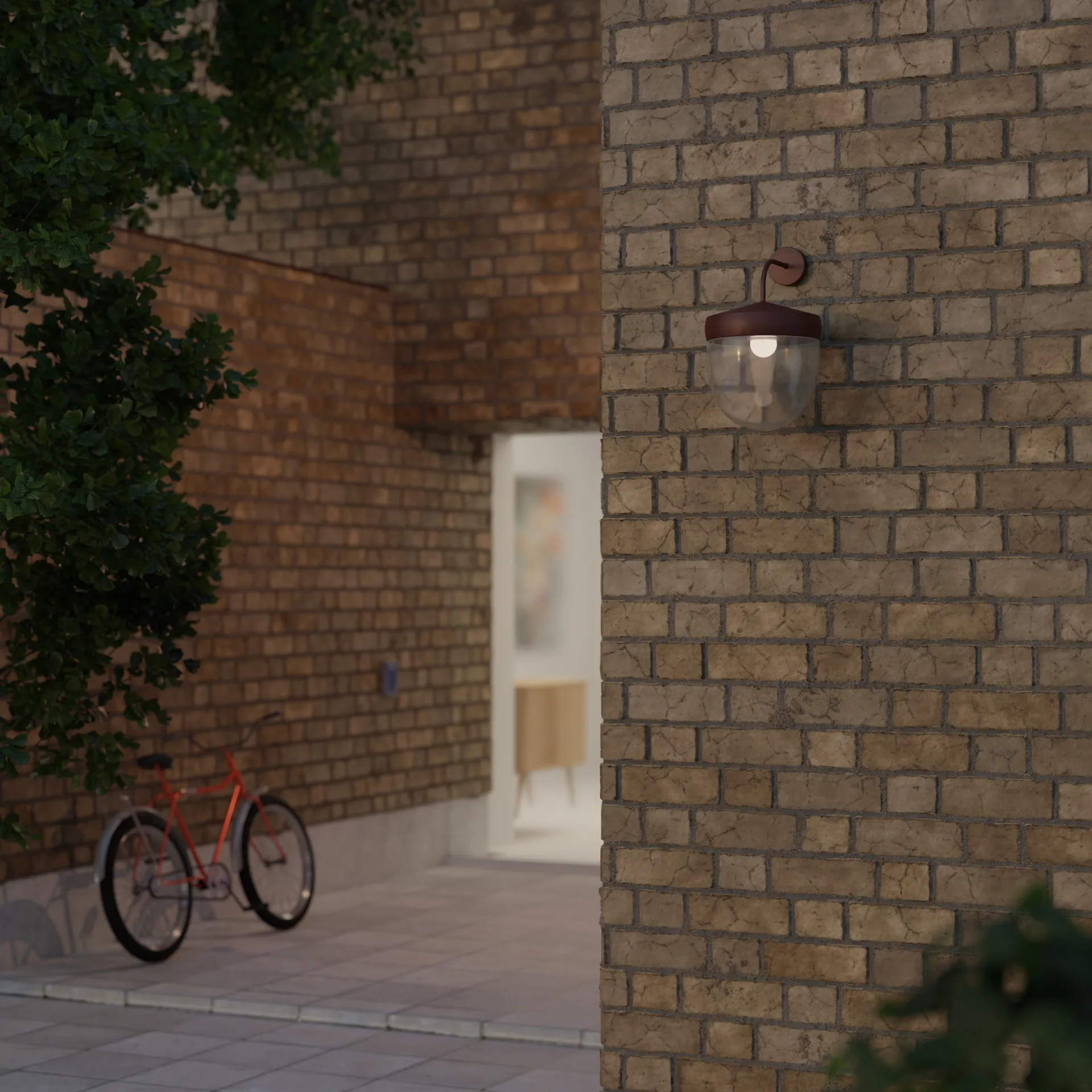 Lampa ścienna Pan przezroczysta 30 cm, Bordosowy Noon