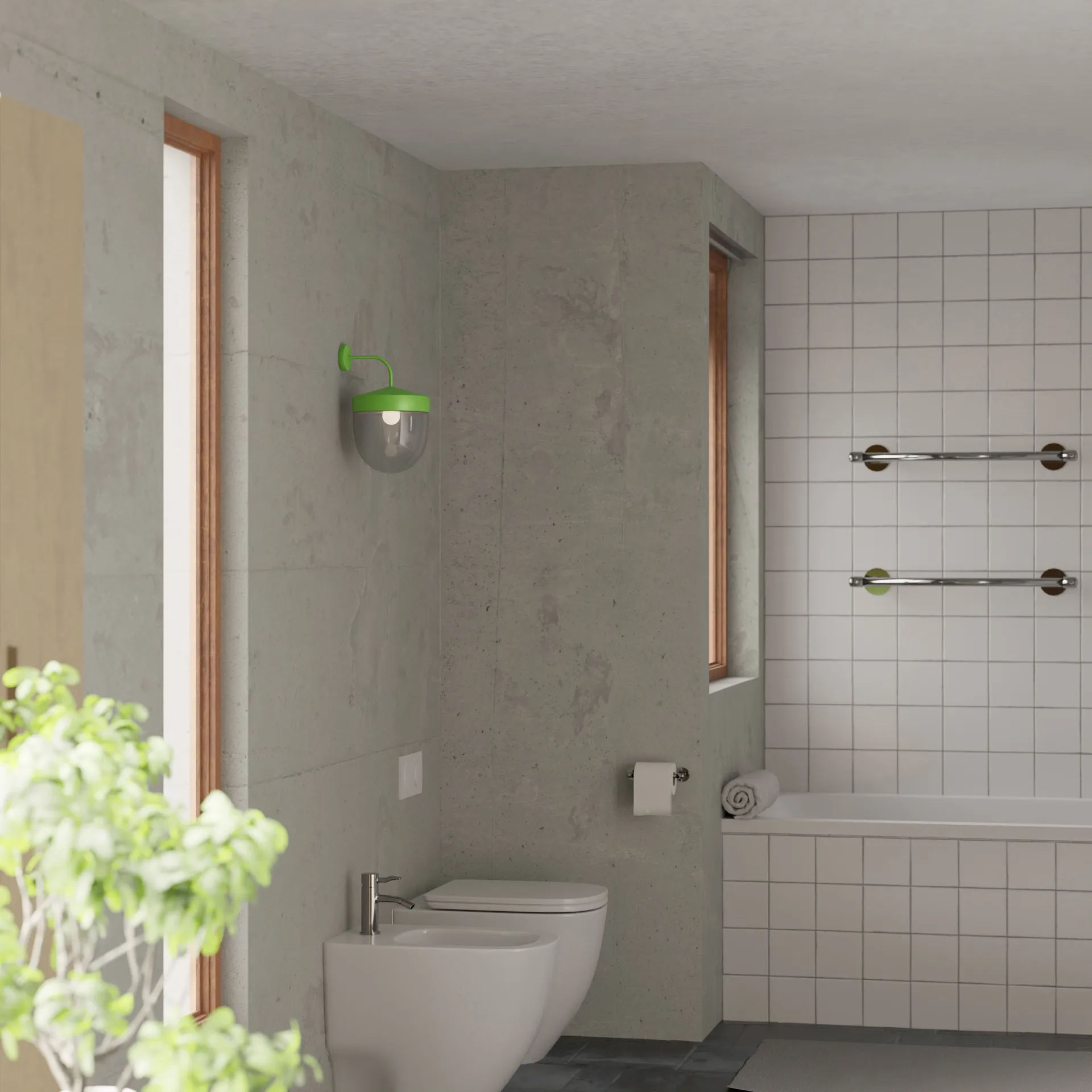 Lampa ścienna Pan przezroczysta 30 cm, Jasnozielony Noon