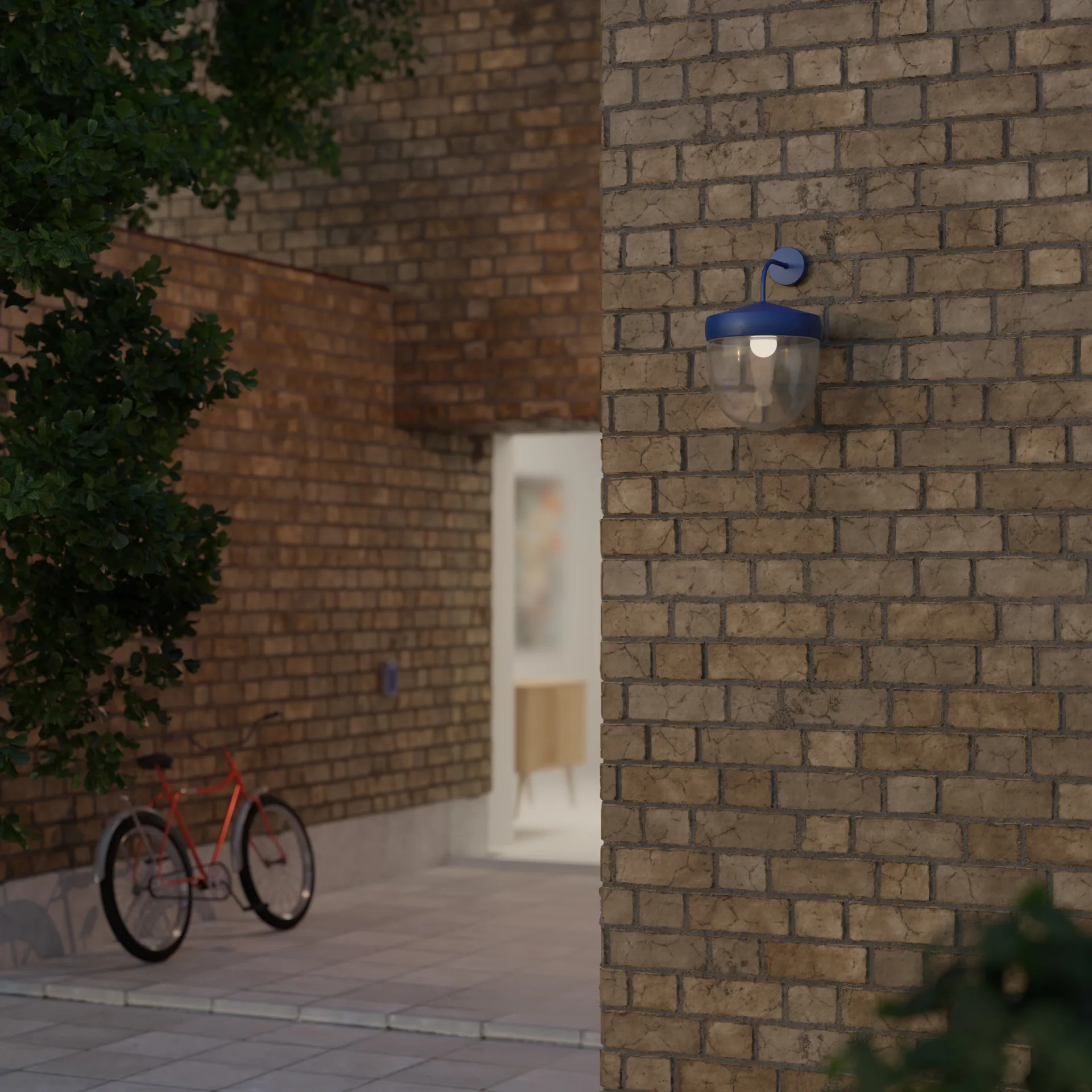 Lampa ścienna Pan przezroczysta 30 cm, Niebieski Noon