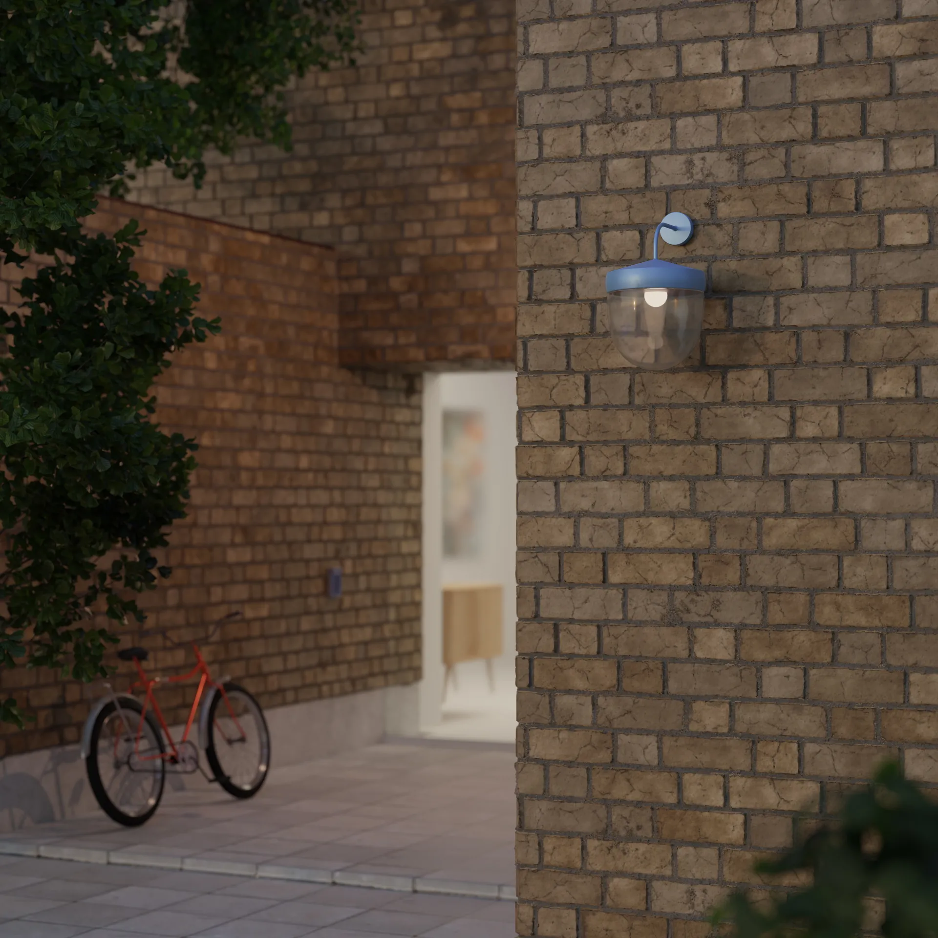 Lampa ścienna Pan przezroczysta 30 cm, Pastelowy niebieski Noon