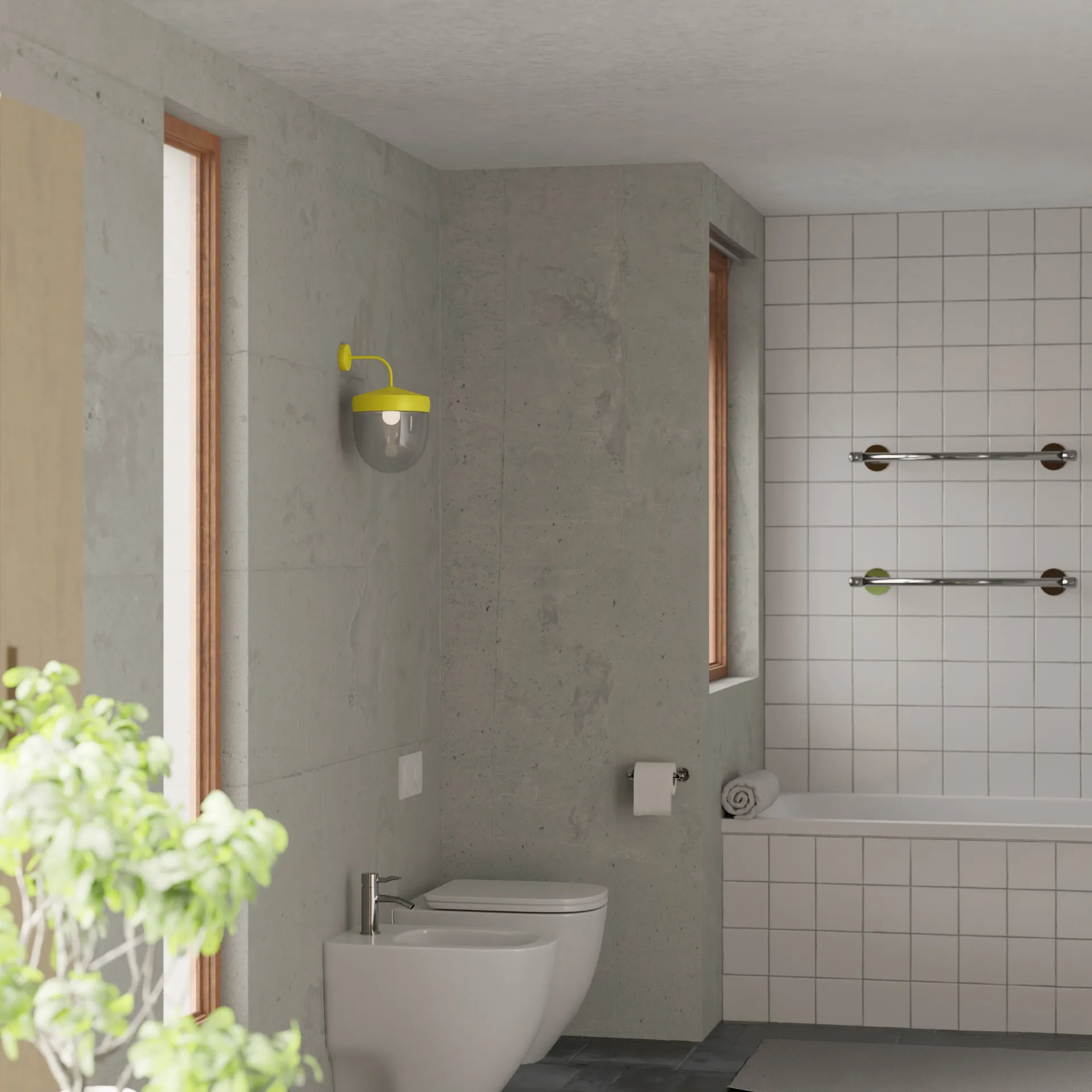 Lampa ścienna Pan przezroczysta 30 cm, Żółty Noon