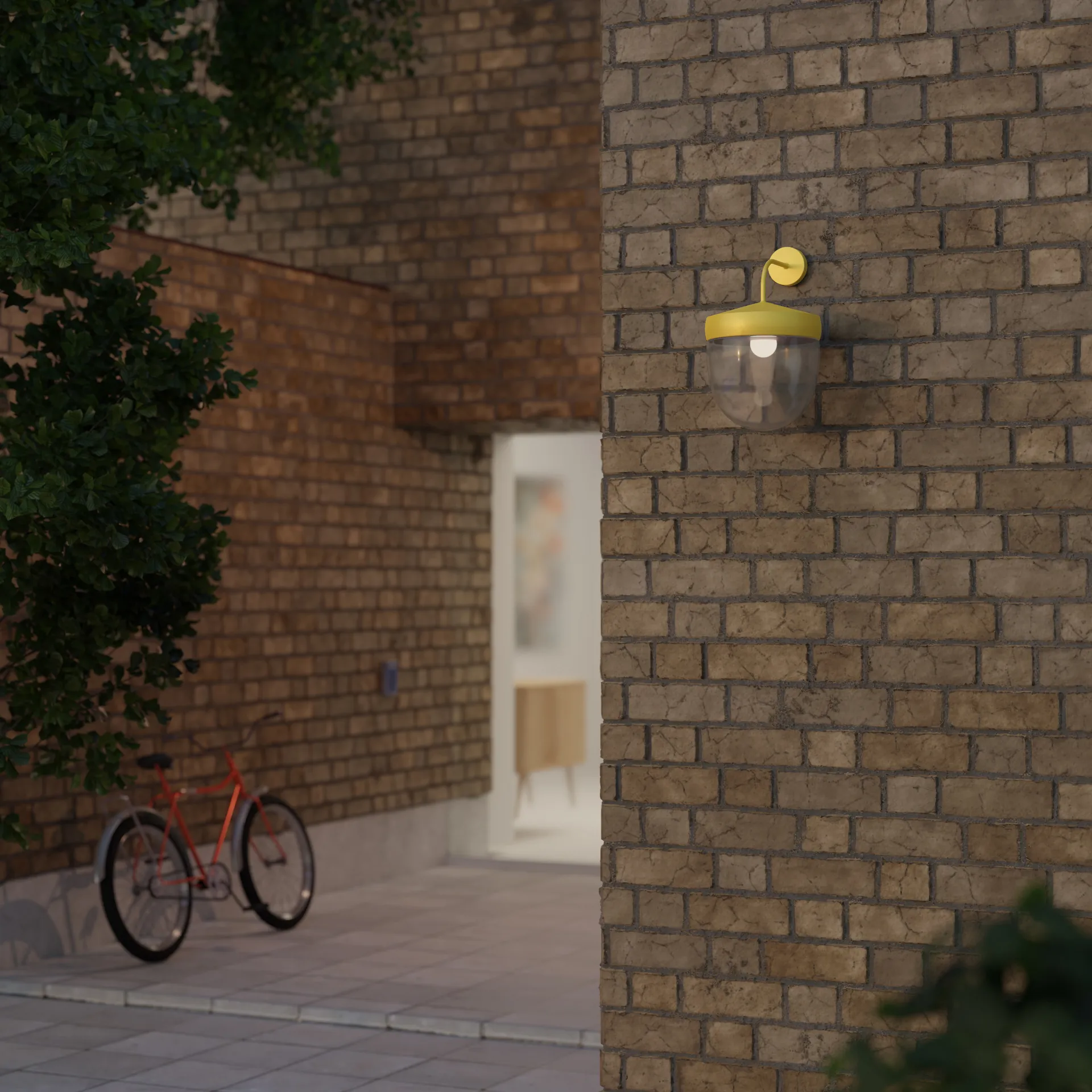 Lampa ścienna Pan przezroczysta 30 cm, Żółty Noon