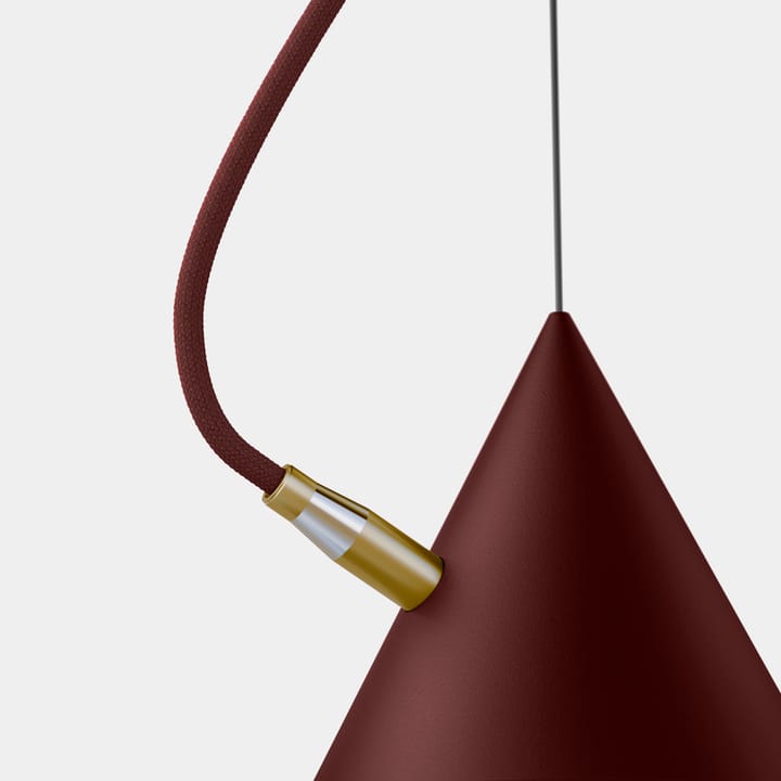 Lampa wisząca Castor 20 cm - Bordosko-ciemnoczerwono-mosiężny - Noon