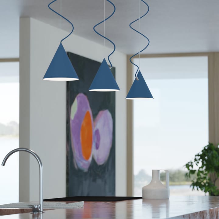 Lampa wisząca Castor 20 cm, Niebiesko-niebiesko-srebrny Noon