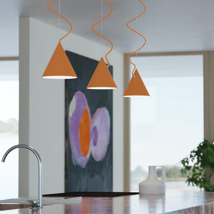 Lampa wisząca Castor 20 cm, Pomarańczowy-pomarańczowy-srebrny Noon