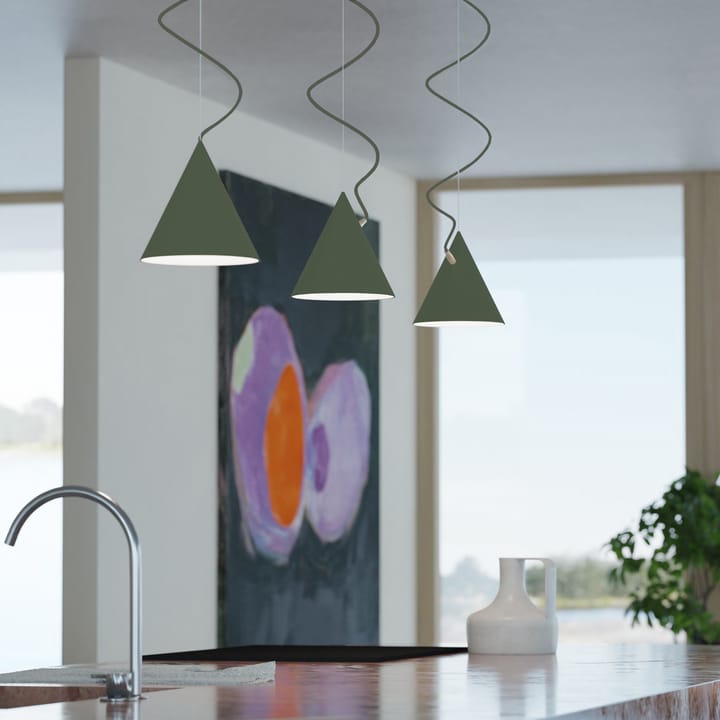 Lampa wisząca Castor 20 cm, Zielono-wojskowy-zielony-mosiężny Noon