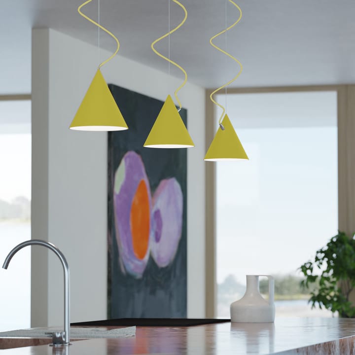 Lampa wisząca Castor 20 cm, Żółto-jasnożółto-srebrny Noon