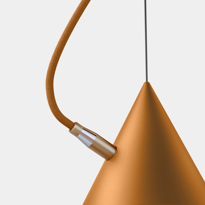 Lampa wisząca Castor 40 cm, Brązowy-okra-mosiądz Noon