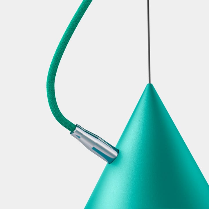 Lampa wisząca Castor 40 cm, Turkus-turkus-srebro Noon