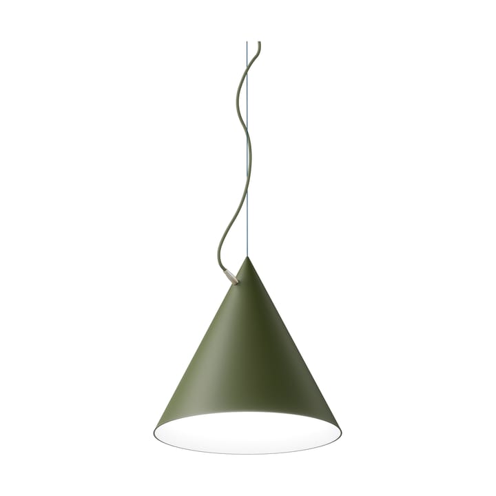 Lampa wisząca Castor 40 cm - Zielono-wojskowa-zielona-mosiądz - Noon