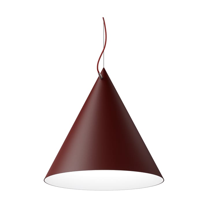 Lampa wisząca Castor 60 cm - Bordosko-ciemnoczerwono-mosiężny - Noon